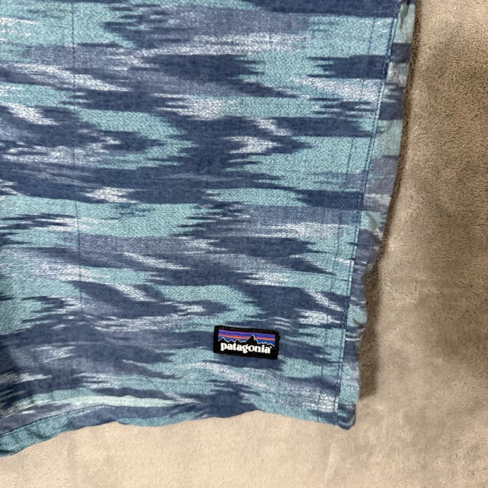 Pantalones Cortos de Natación Patagonia L Bolsos Azul Rayas Forrados Baúles Trail Sostenibles Foto 3 de 4