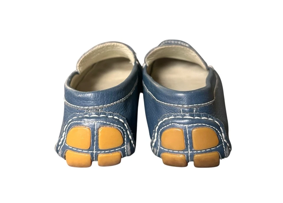 Zapatos Mocasines Bacco Bucci Devers Hombres Talla 9 Informales Sin Cordones Cuero Azul Brasil Foto 3 de 4