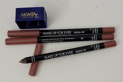 3 pk MAKE UP FOR EVER AQUA LIP WATERPROOF LIPLINER PENCIL 3 C FREE SHARPENER