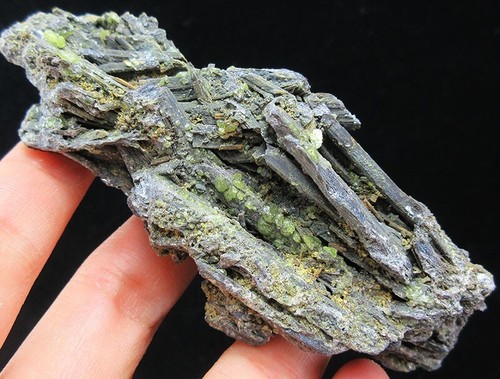 10.3cm 113g Stibnite&Valentinite&native Sulfur crystal mineral specimen,China!