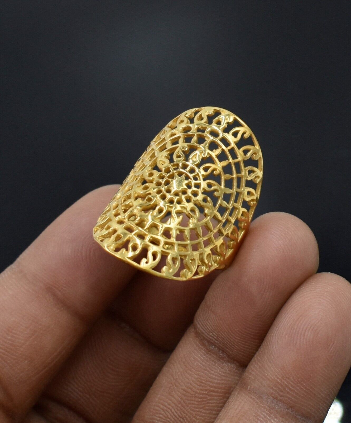 Anillo de filigrana de diseño floral de mandala único 925 regalo de cumpleaño...