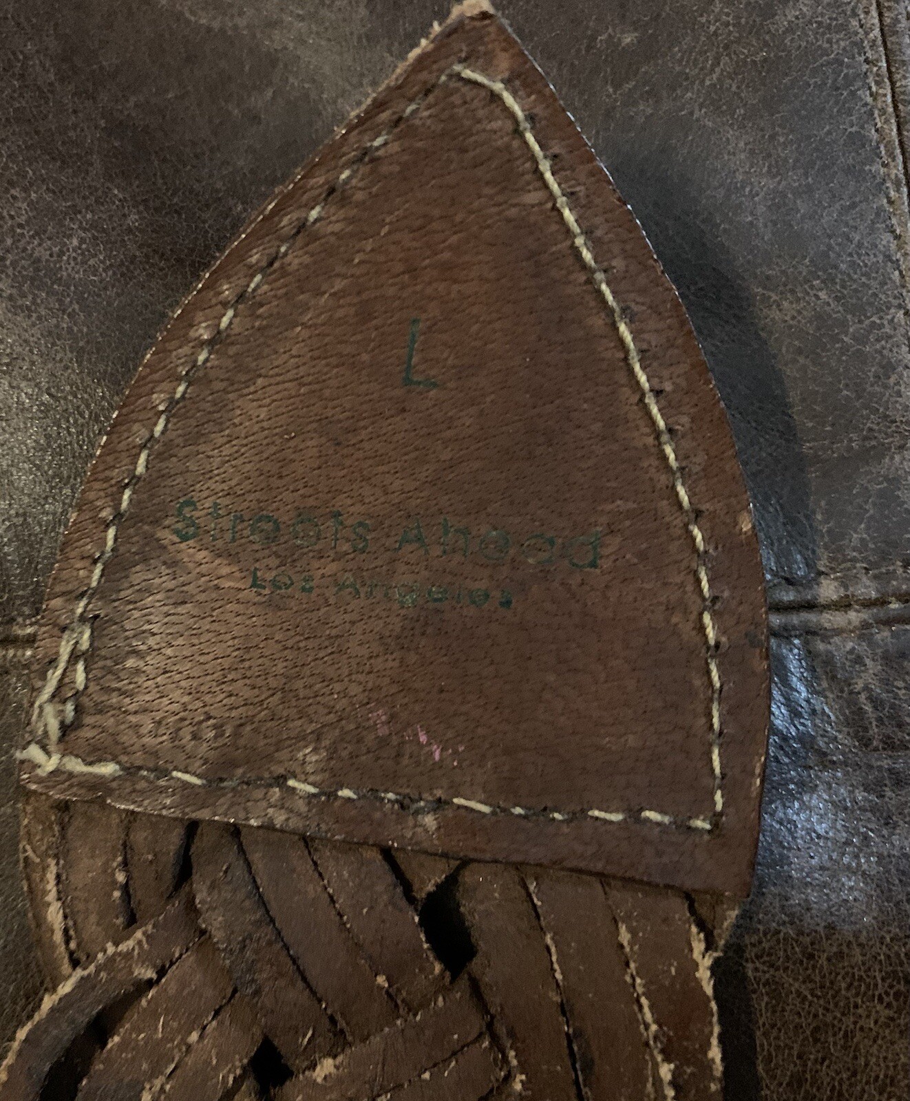 VTG Streets Ahead Belt Women’s Large Handmade Leather Sterling Medallion Buckle