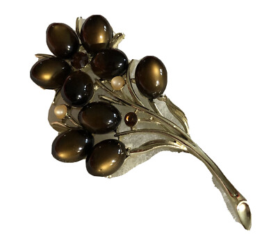 1950s’ 　brown RS　flower motif brooch 1950s' brown RSflower motif brooch