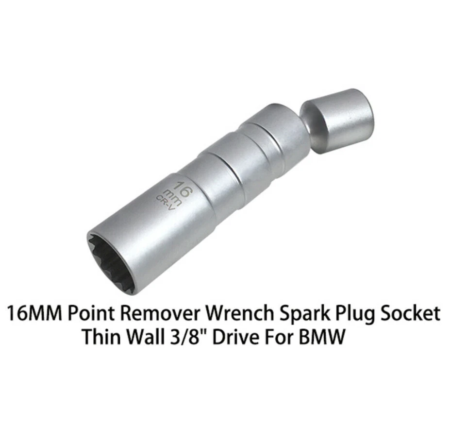 Short High Strength Socket Wrench 3/8 Drive 16MM Spark Plug Socket Removal Tool - Image 2 of 4