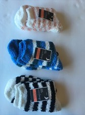 West Loop Women's Cozy Fuzzy Socks 3 Pairs Size 4-10 Pink/Gray/Bear Soft Warm
