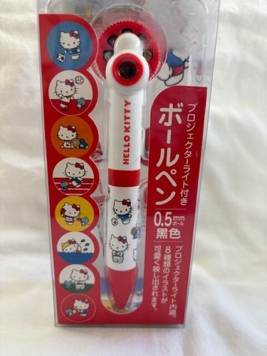 New Sanrio Hello Kitty Pen 0.5mm Black Built in Projector Light 8 Illustrations - Picture 2 of 5