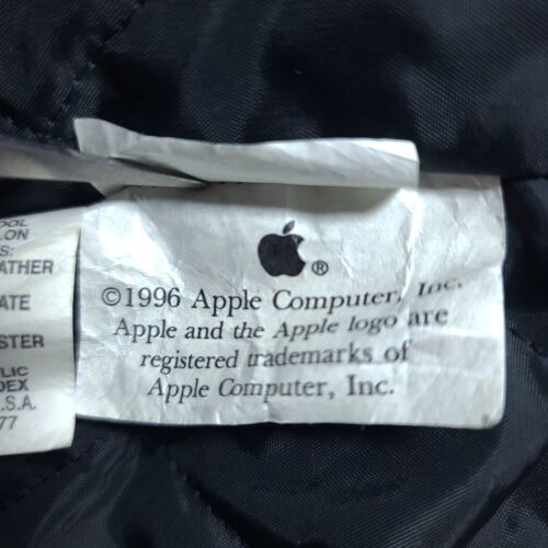 Giacca Varsity Vintage 1996 Limited Promo Apple Computer Mission Impossible Pelle - Foto 11 di 24