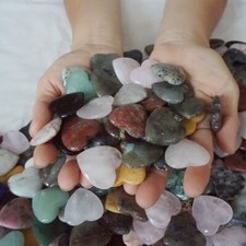 1kg 90pc Small Natural Carnelian Agate Jasper Crystal Heart Diverse Rock Healing