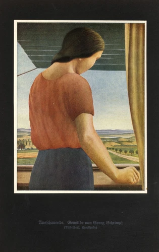 Looking out woman 1938 art print by Georg Schrimpf * Munich New Objectivity