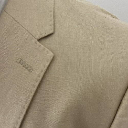 Samuel Windsor Mens 46R Blazer 100% Linen Jacket Beige Cruise Holiday Beach - Imagen 3 de 13