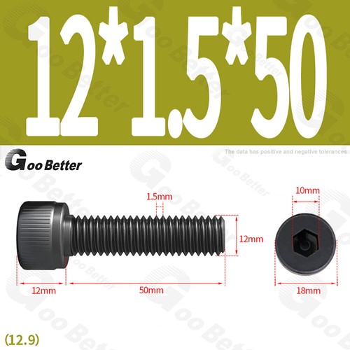 Feingewinde Zylinderschrauben 12.9 Stahl M6 M8 M10 M12 Schwarz Innensechskant - Bild 79 von 85