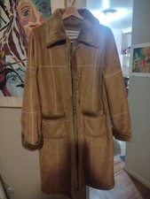 Vintage Fitz-wright Full Length Suade Jacket With Faux Fur Lining Sz Xl