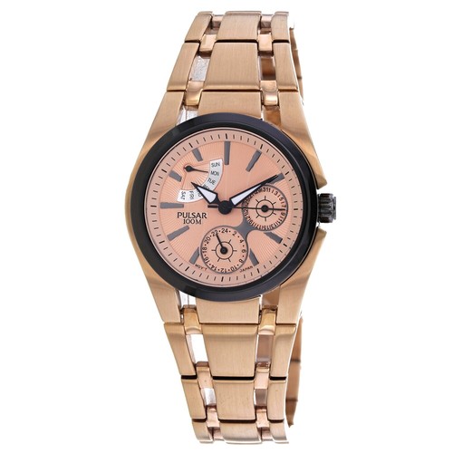 Vintage Pulsar Mens Watch 26mm Gold Tone V321-5009 Adjustable Band New Battery Pulsar Men main image 4