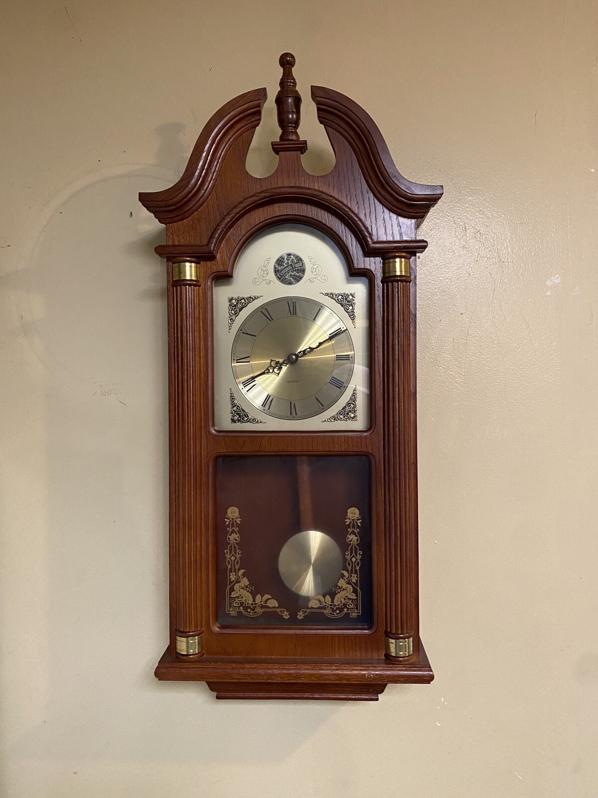 Vintage Tempus Fugit Wooden Quartz Wall Clock eBay