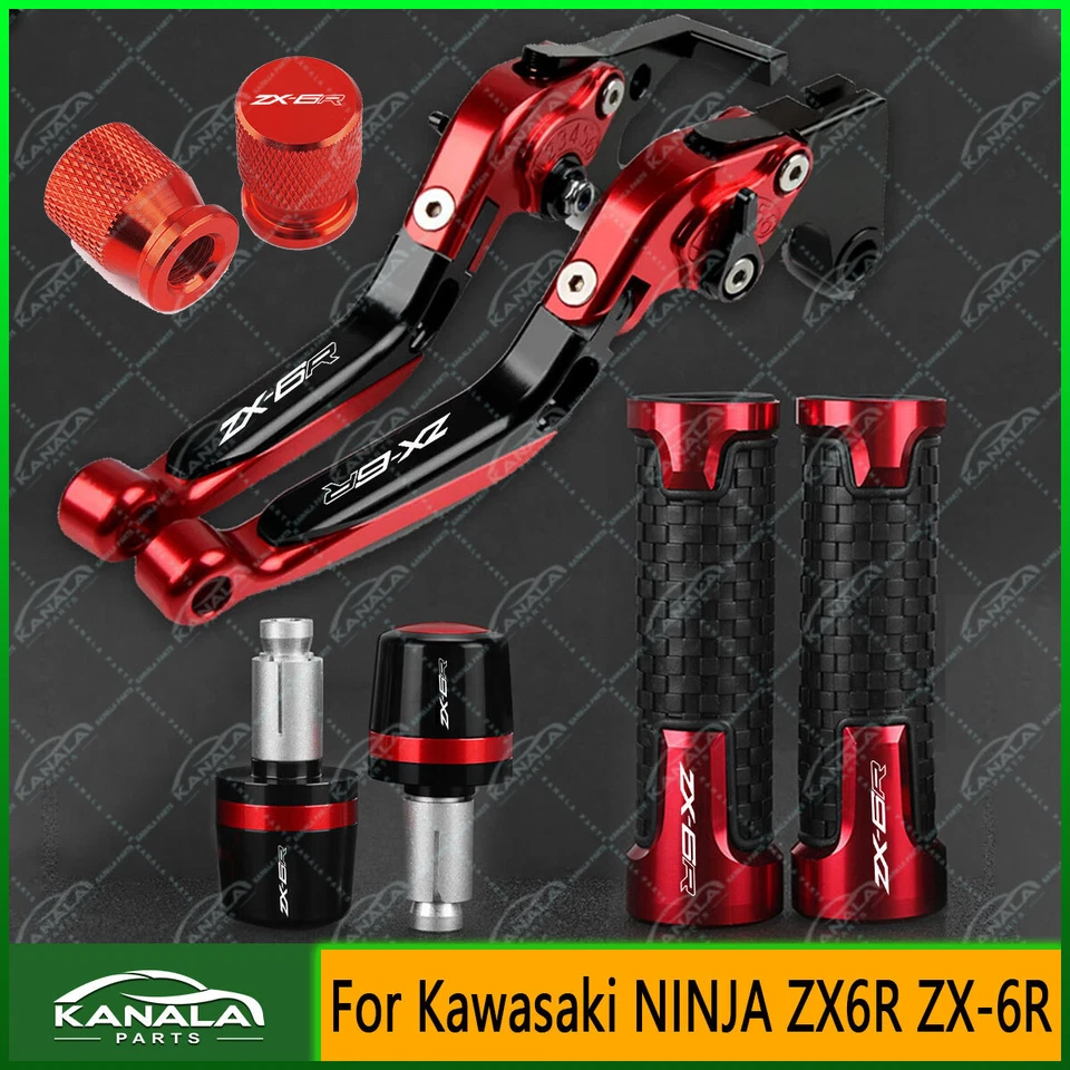 4PCS Handle Grips Cap Brake Clutch Levers Set New For Kawasaki NINJA ZX6R ZX-6R Foto 4 de 4