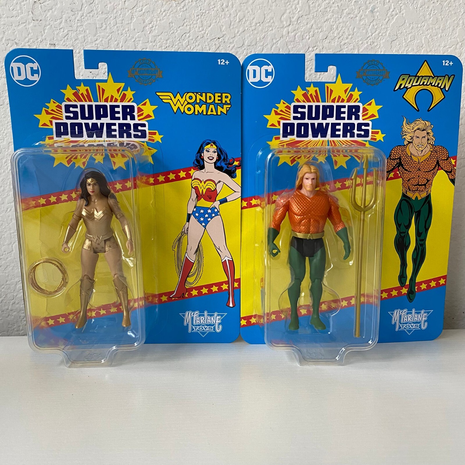 MCFARLANE TOYS DC SUPER POWERS WAVE 9 WONDER WOMAN & AQUAMAN GOLD CHASE