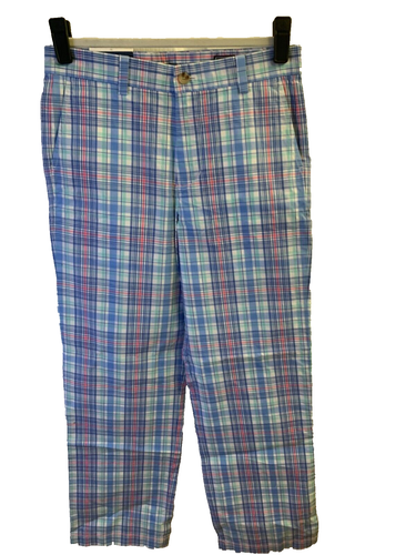 New Vineyard Vines Breaker Pants Size 14 Boys Plaid Cotton - Picture 2 of 13