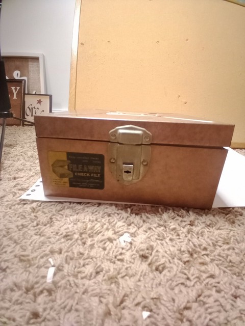 Vintage Copper Tone 60s 70s File-A-Way Check Storage Lock Box No Key (b21) Vintage Copper Tone 60s 70s File-A-Way Check Storage Lock Box No Key (b21)