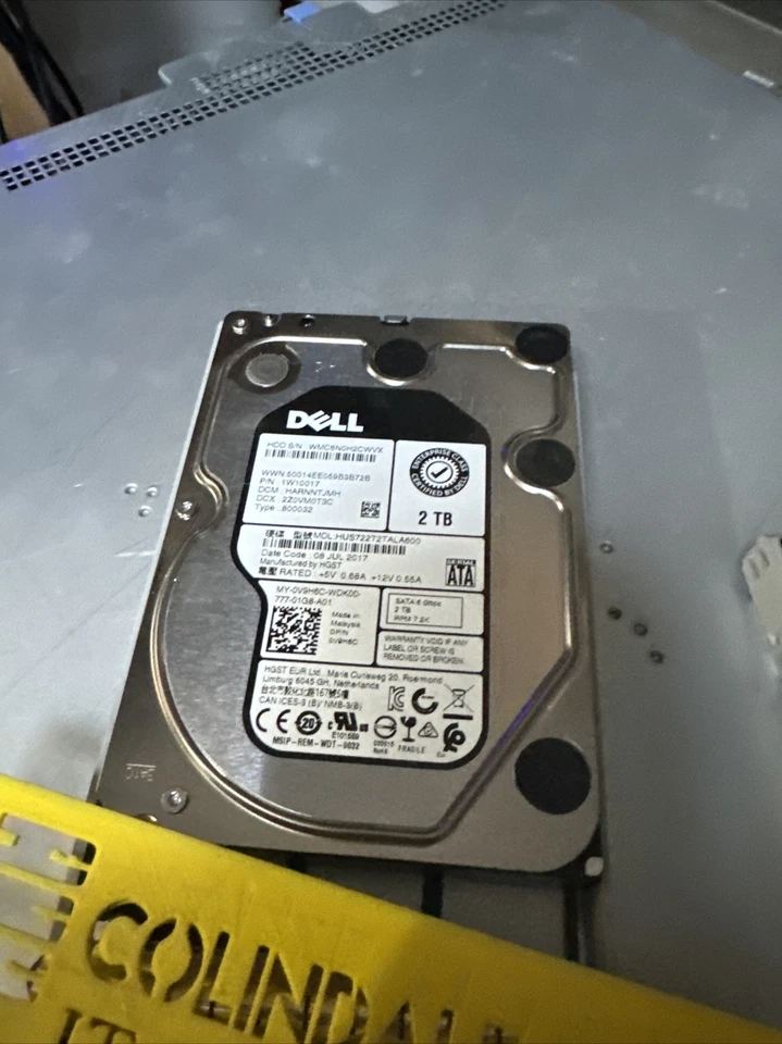 DELL HITACHI 3.5" 2TB 7.2K 6GBPS SATA HARD DRIVE - V9H6C HUS722T2TALA600 - Image 2 of 4