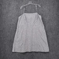 Old Navy Dress Womens 3X Plus Mini Striped Tank Linen Smocked Sleeveless A Line