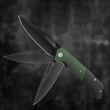 FLISSA Folding Pocket Knife with SANDVIK 14C28N Blade Knife Micarta-Steel Handle