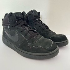 Nike Court Borough Mid Big Kids Shoes in Black size 7Y Sneaker Suede Leather
