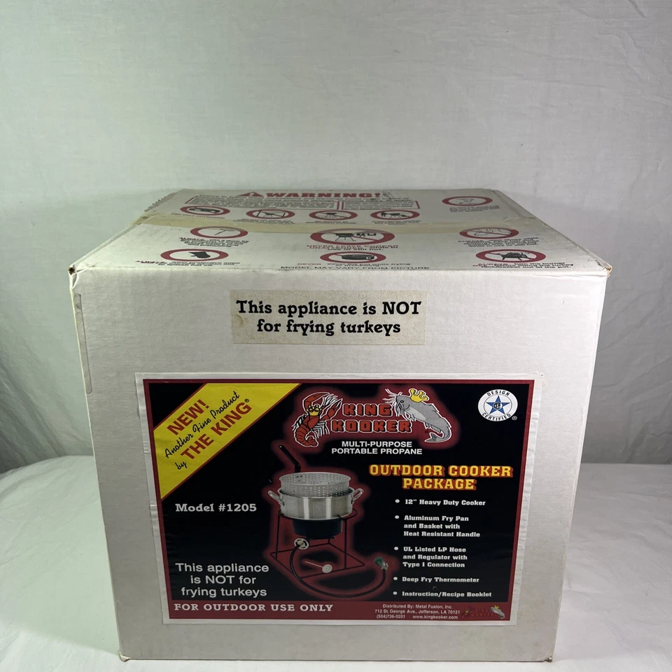 (NUEVO) Paquete de cocina exterior propano portátil King Kooker 12” modelo 1205 SELLADO Foto 2 de 2