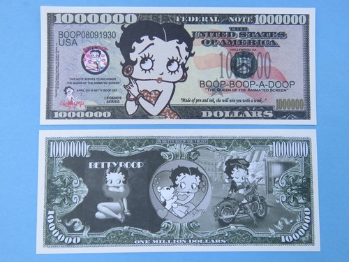 Queen of Animated Screen BETTY BOOP Cartoon ~*~ $1,000,000 One Million Dollars