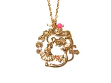 ALICE IN WONDERLAND GARDEN ALICE WHERE SHOULD I GO CHESHIRE CAT PENDANT NECKLACE