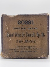 Vintage Tito Mattei Aeolian Piano Roll 20291 Grand Valse de Concert