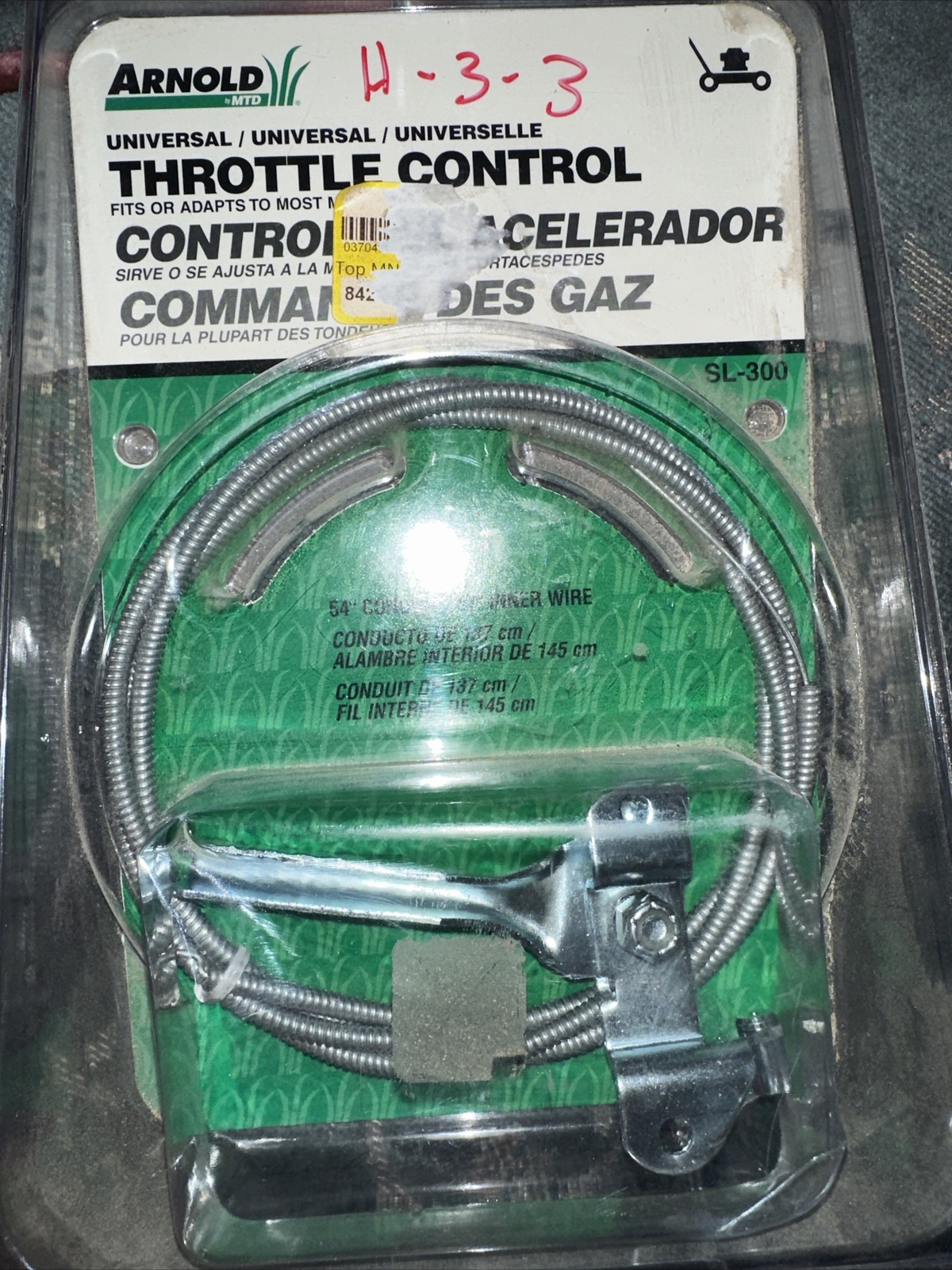 H33 Arnold Universal Throttle Control & Cable With 3 Styles of Lever