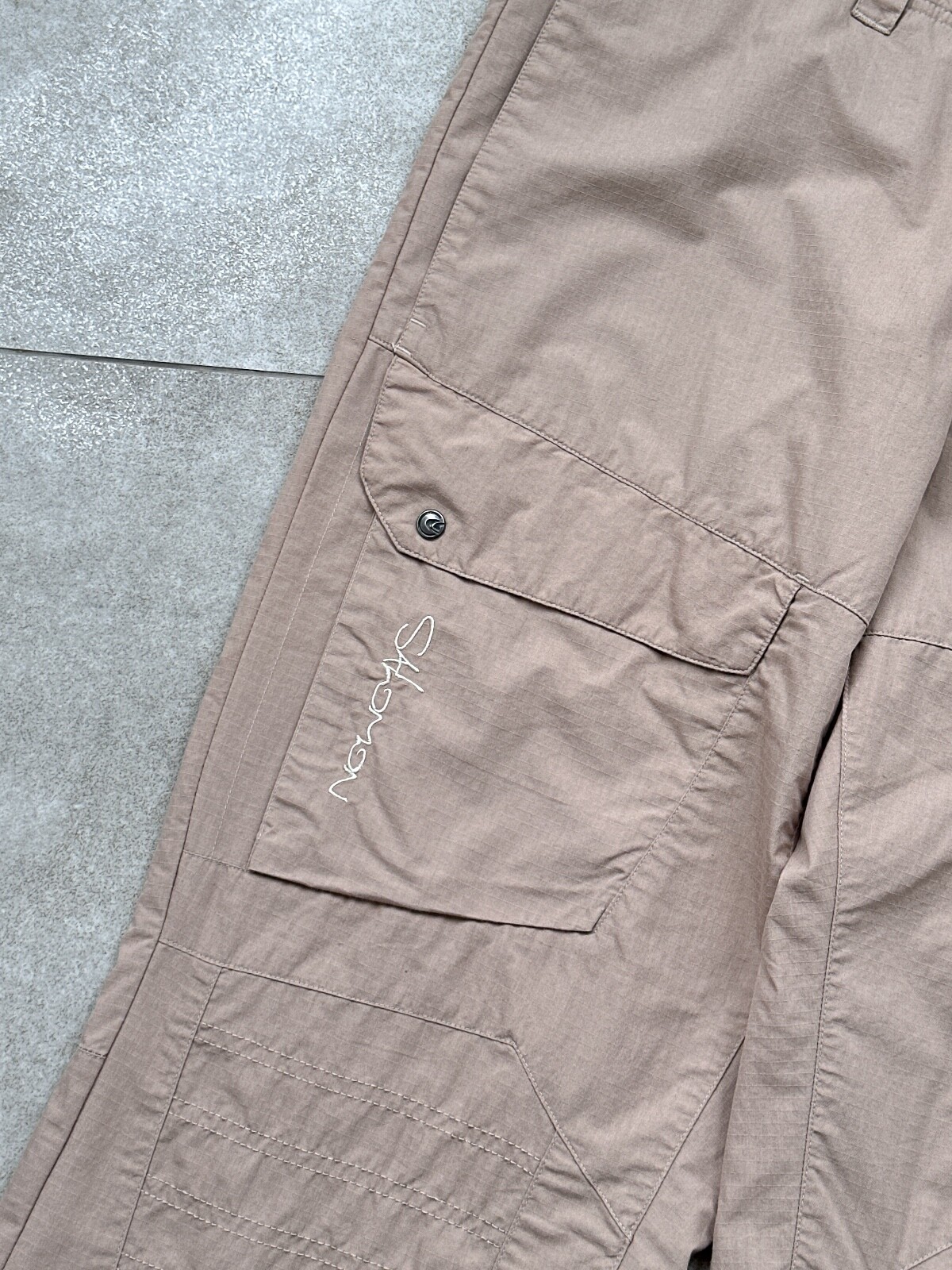 Salomon Pantalone Nylon Beige Cargo Outdoor Trekking Taglia 32 Uomo