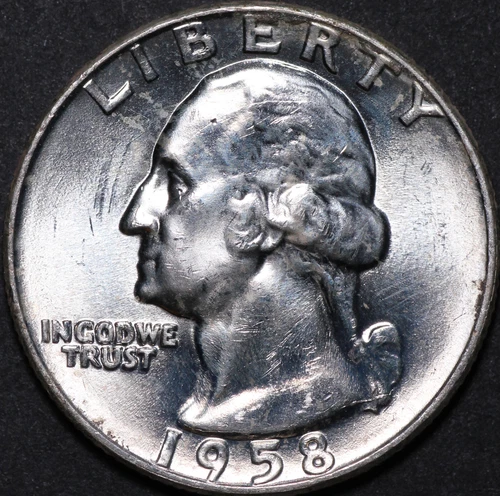 1958 D Washington Quarter GEM BU   #B