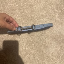 NWT NEW Gucci girls blue patent leather buckle belt S