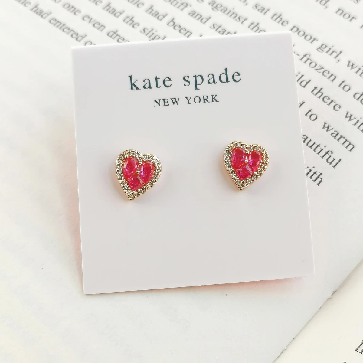 Kate spade red heart best sale earrings