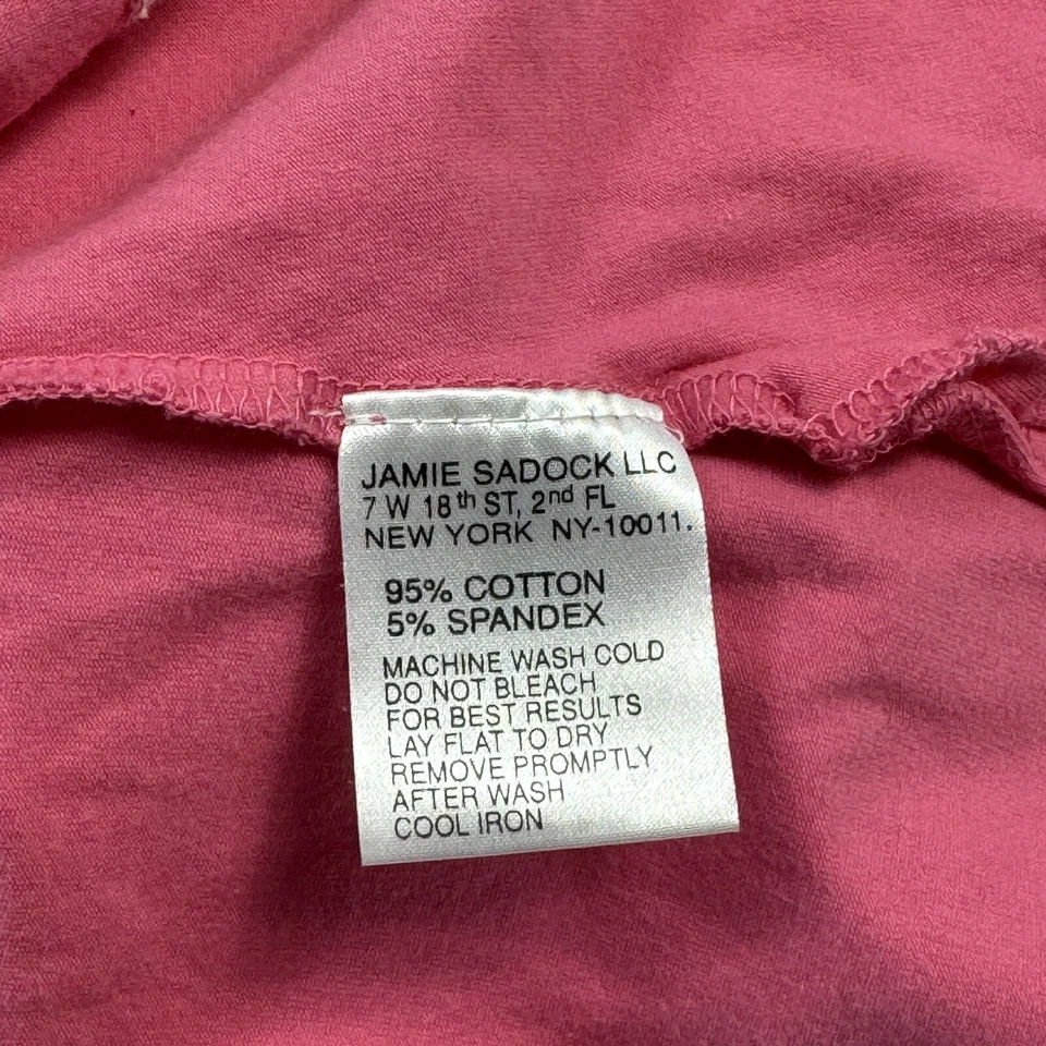 Jamie Sadock Women Polo Shirt Medium Pink Golf 1/4 Zip Sleeveless Cotton Spandex - Image 3 of 4