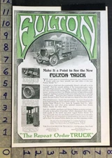 1919 FULTON MOTOR TRUCK COMPANY REPEAT ORDER DELIVERY STAKE RACK AUTO AD FC6876
