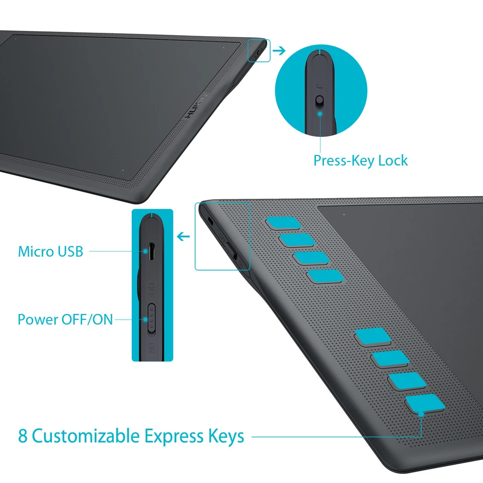 HUION Q11K V2 Wireless Graphic Drawing Tablet 8192 Battery-free Pen Tilt Support - Image 4 of 4