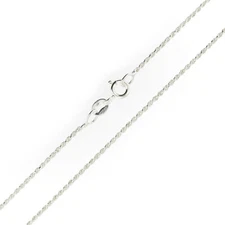Sterling Silver Diamond Cut Rope Chain Necklace for Children 1mm - 14" inch long