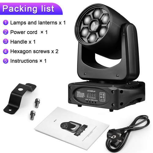 150W RGBW 7 leds Bee Eye DMX Moving Head Light 8Gobo Color Mixing Stage DJ Light - Picture 5 of 9