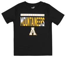 Outerstuff Appalachian State Mountaineers NCAA Kids (4-7) Dri-Tek Tee, Black