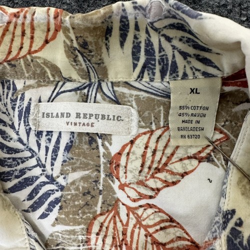 Island Republic Hawaiian Shirt Men XL Tropical Aloha Short Sleeve Beach Casual - Picture 2 of 6