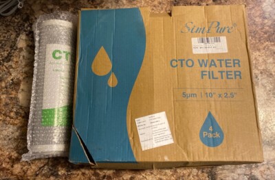4 SimPure Whole House Water Filter 10 x 2.5  Activated Carbon Block CTO-F10-5