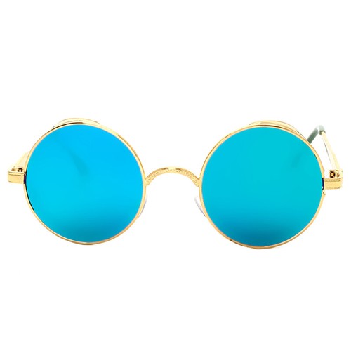 Vintage runde Sonnenbrille Metallgestell klassische Retro Brille 90er Jahre Brille UV400 - Bild 13 von 19