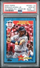 2022 Topps 1987 Topps All-Star Baseball 87AS-12 Ronald Acuna Jr. Blue PSA 10