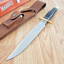 Marbles Fixed Knife 7.5" Satin Finish D2 Tool Steel Blade Black Micarta Handle