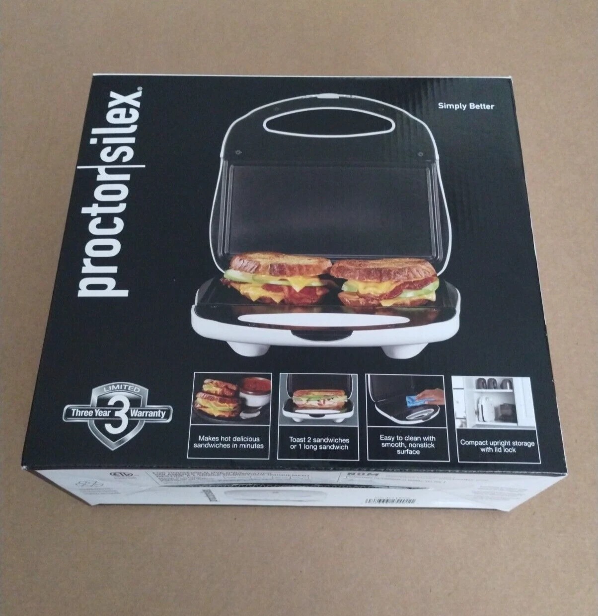 Proctor Silex Sandwich Maker Toaster PANINI press Nonstick Grill Fast Shipping!
Opens in a new windo