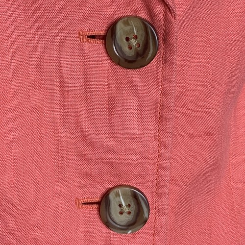 LL Bean Coral Pink 100% Linen Blazer Jacket Women’s Size 6 Regular - Picture 3 of 8