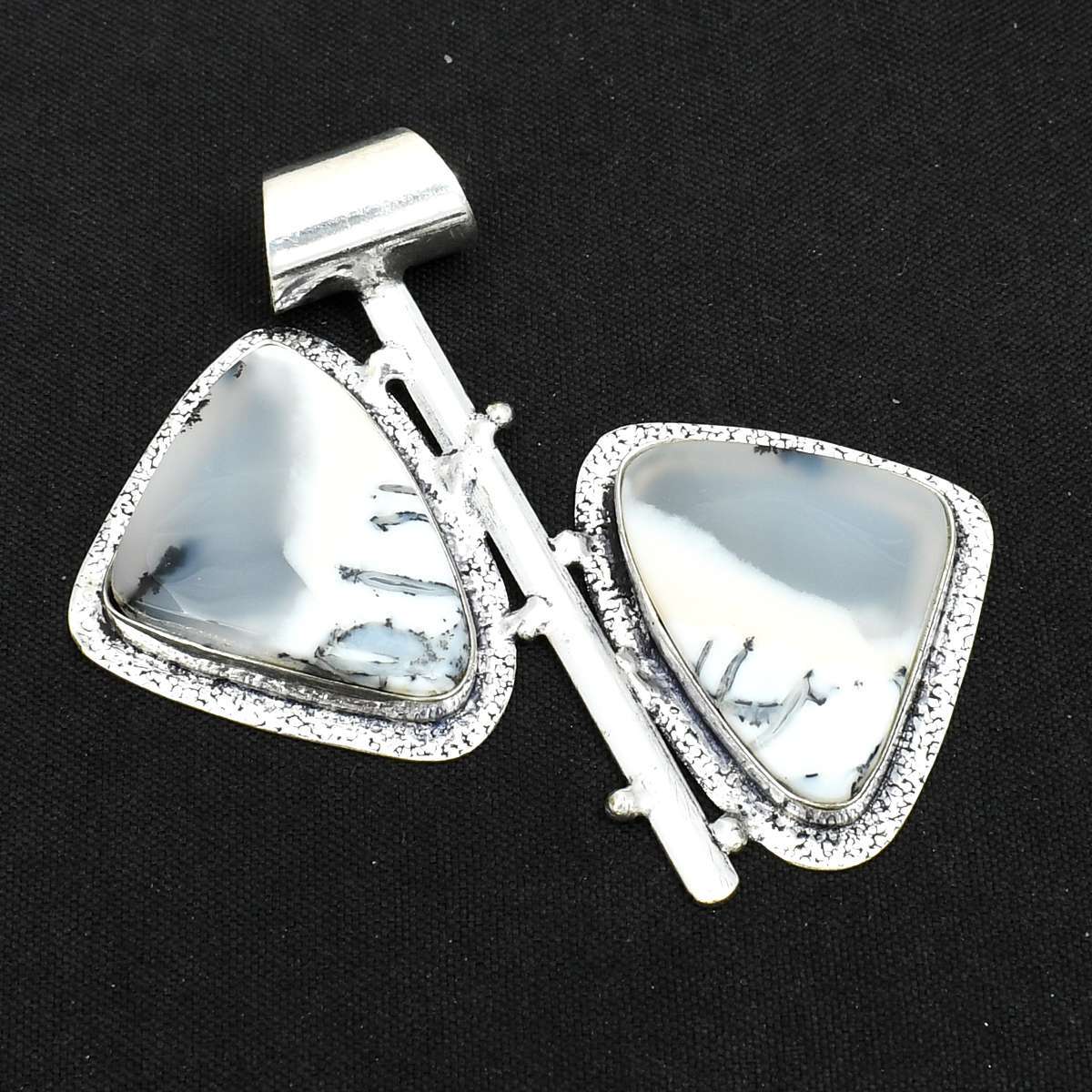 Dendrite Opal Gemstone Ethnic Handmade Pendant Jewelry  Blue Topaz AP-12973