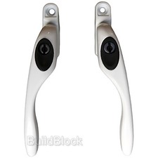 uPVC Cranked Window Handle White locking offset espag double glazing crank pvc